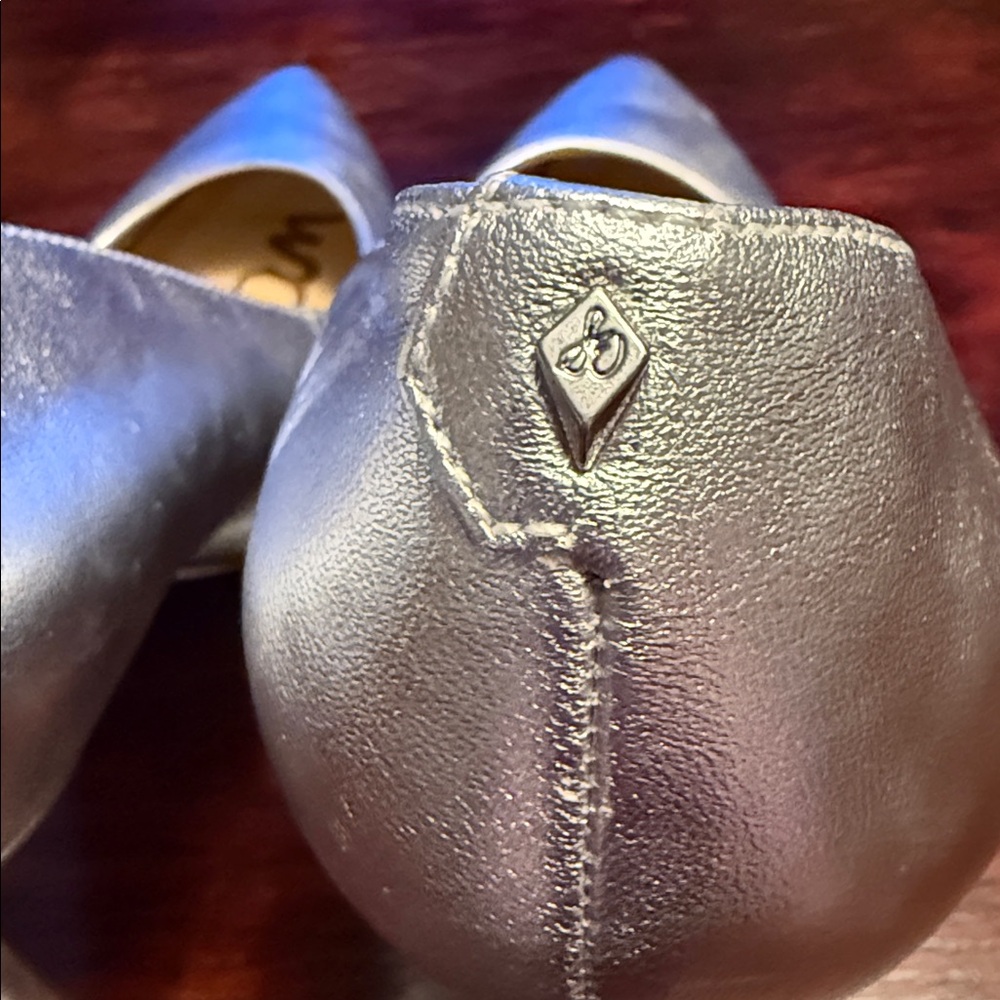 Sam Edelman Metallic Silver Heels 4” heel Size 9 - Picture 4 of 8